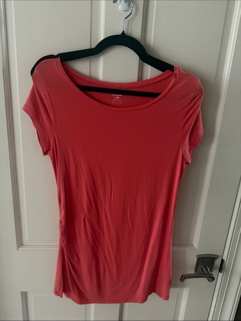 Horny Toad Coral Scoop Neck Short Sleeve Top Rouched side